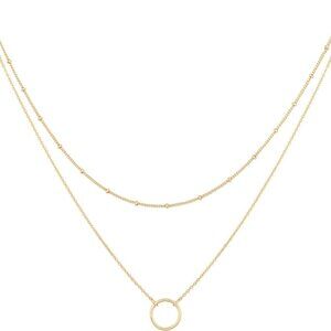 Versatile Layered Heart Pendant Necklace - 18K Gold Plated for Everyday Elegance